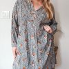 Curated Collections OLD | Old Navy Gray And Orange Floral Dress