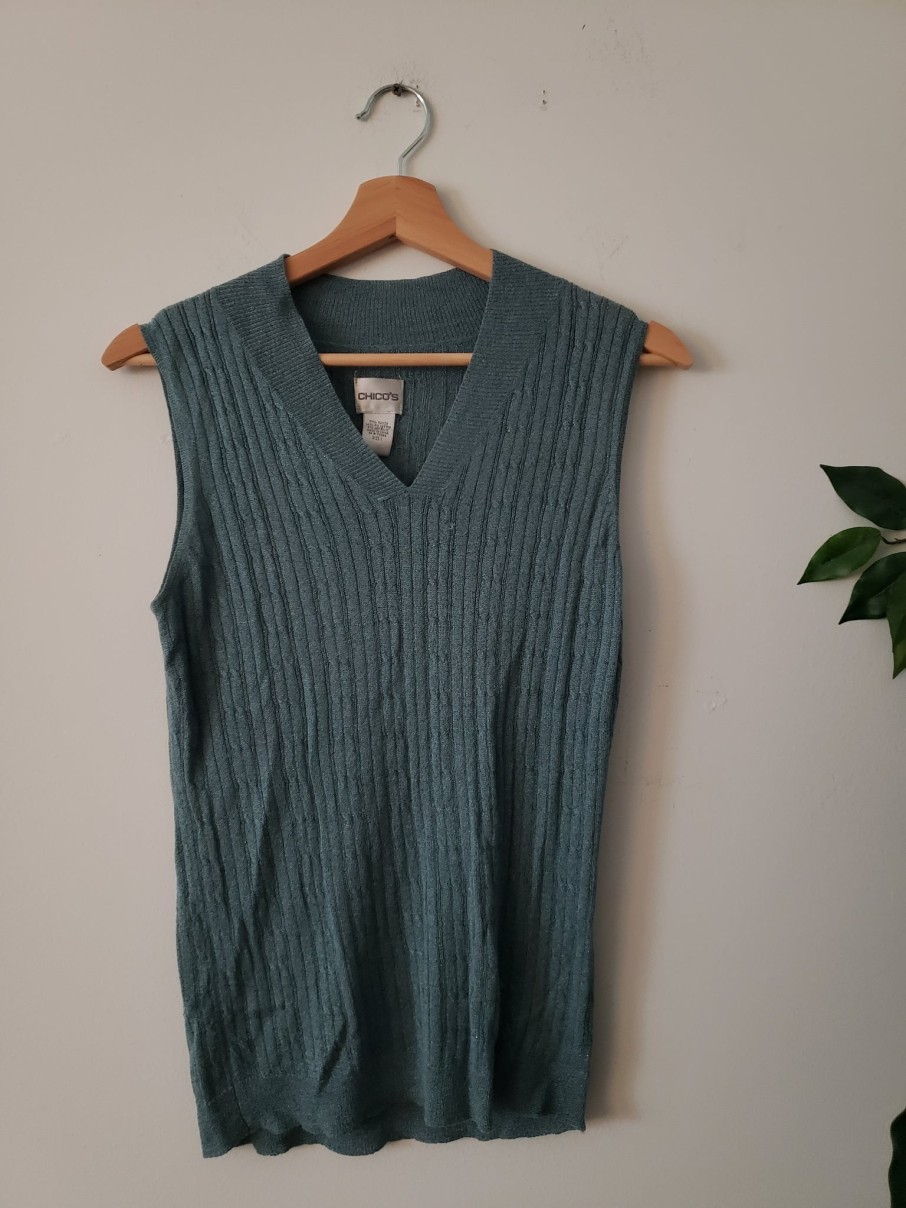 Curated Collections CHICOS | Chicos Blue Sparkle Sweater Vest