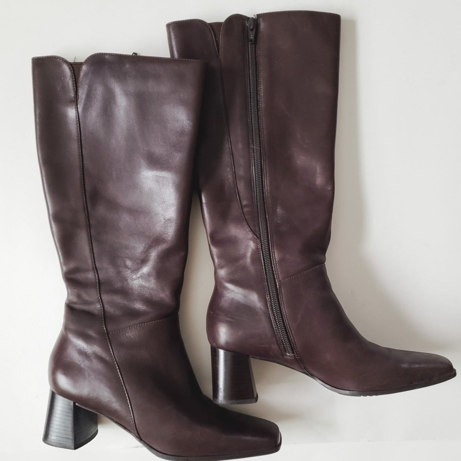 Curated Collections NATURALIZER | Naturalizer Brown Square Toe Knee High Boots