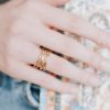 Jewelry Charm | Charm Layered Lines Gold Statement Ring