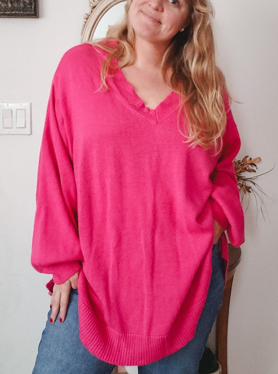 Curated Collections LANE | Lane Bryant Barbie Pink Sweater