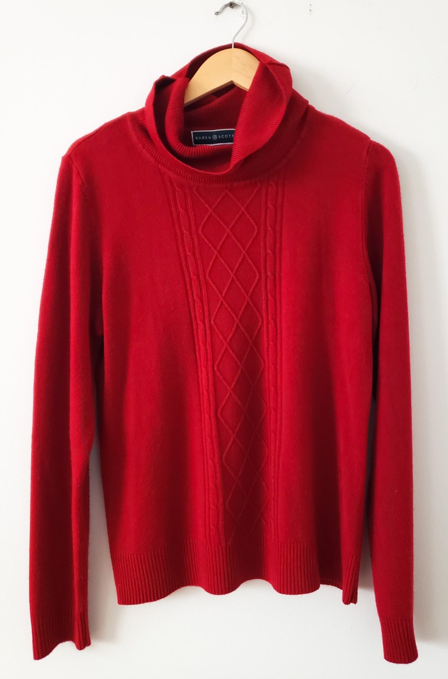 Curated Collections KAREN | Karen Scott Deep Red Turtleneck