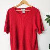 Curated Collections BICE | Bice Red Short-Sleeve Sweater Top