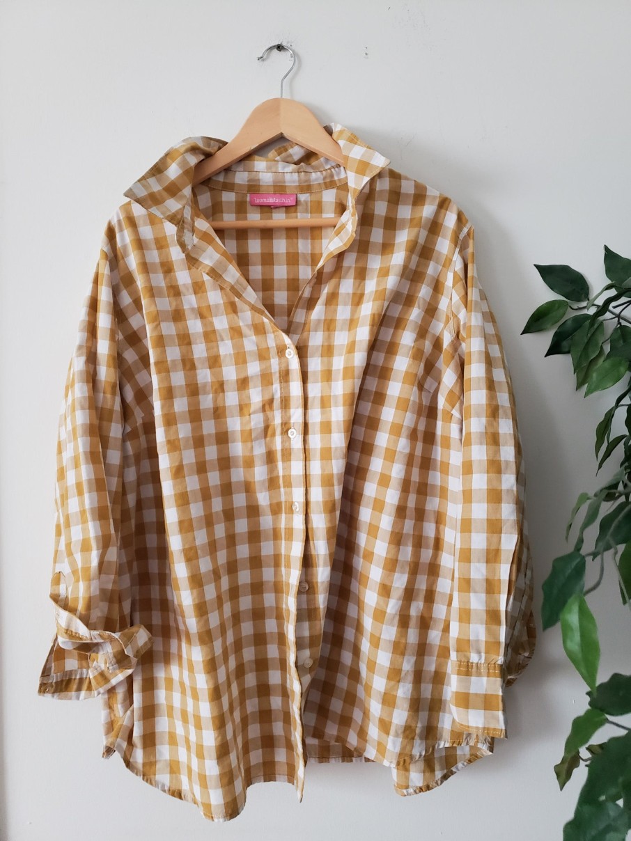 Curated Collections WOMAN | Woman Within Yellow Gingham Button Down