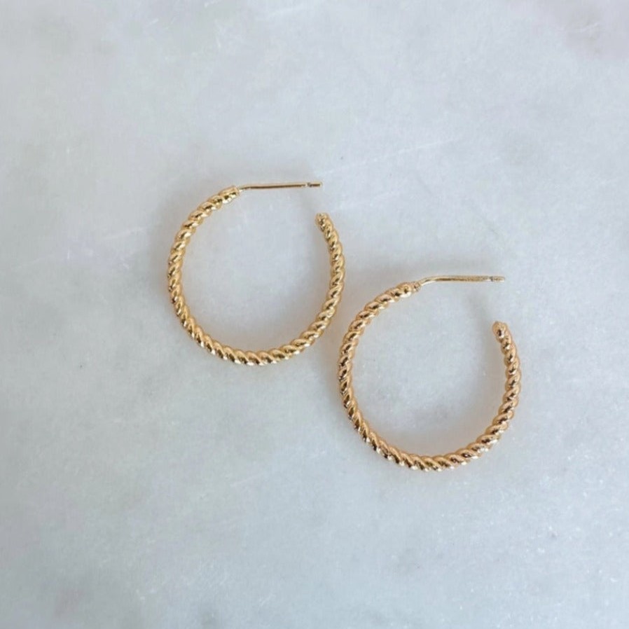 Jewelry Brass | Brass Spiraled Rope Hoops