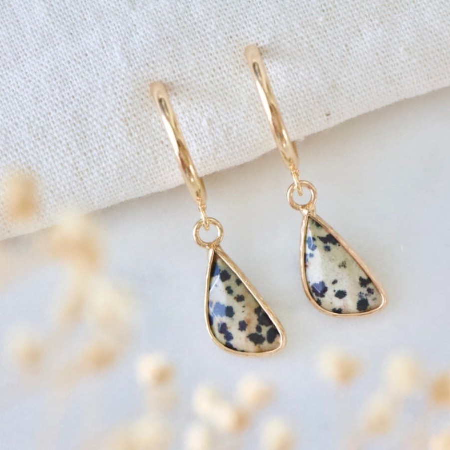 Jewelry Dalmatian | Dalmatian Jasper Hoop Earrings