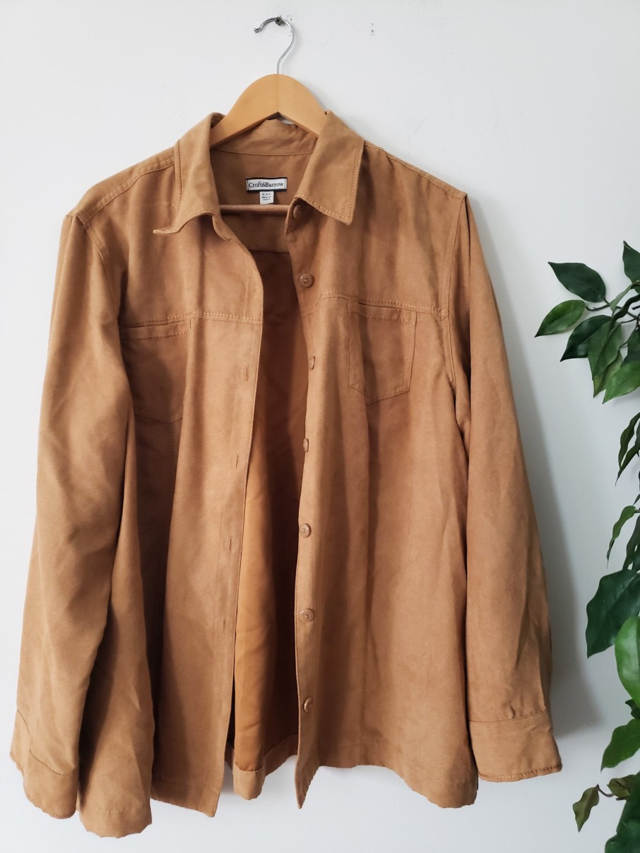 Curated Collections CROFT | Croft & Barrow Tan Suede Work Shirt