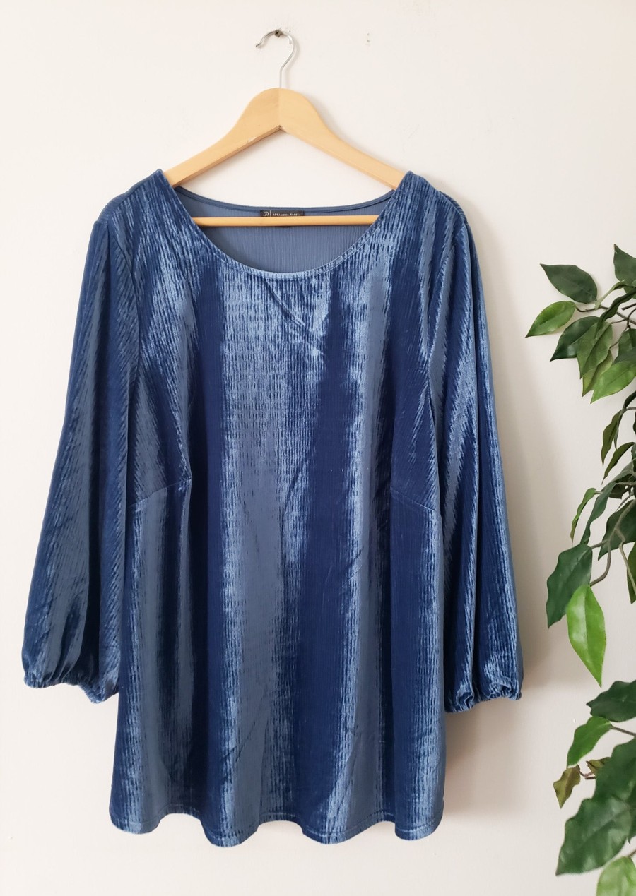 Curated Collections ADRIANNA | Adrianna Papell Blue Velvet Top