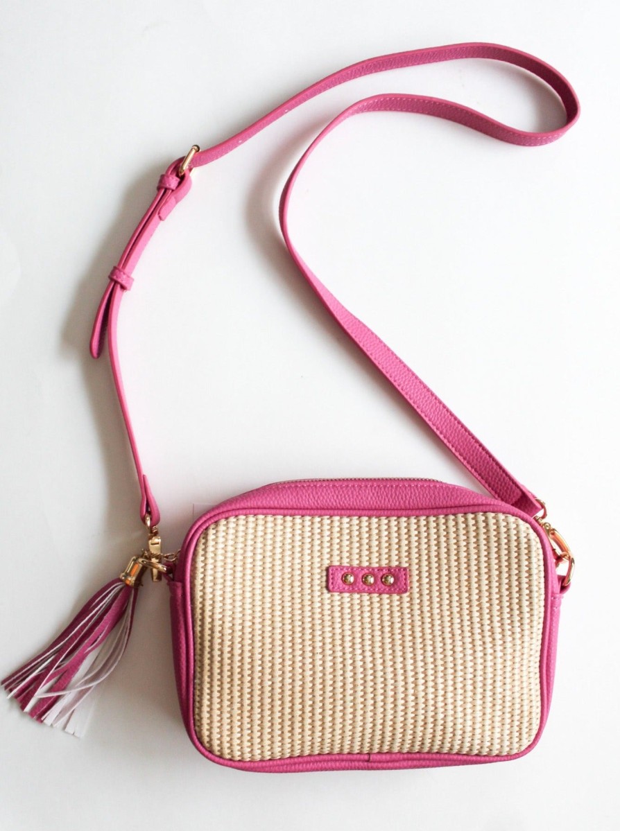 Accessories BARBIE | Barbie Core Silvia Straw Camera Bag- Pink