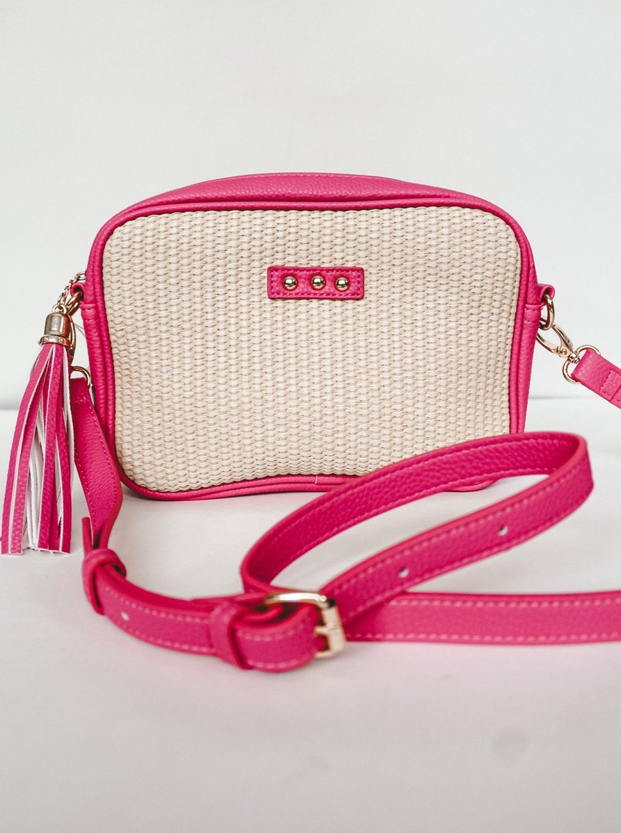 Accessories BARBIE | Barbie Core Silvia Straw Camera Bag- Pink