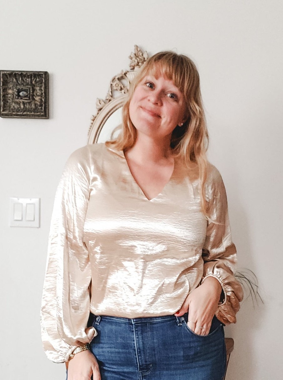 Curated Collections LYANER | Lyaner Shiny Gold Blouse