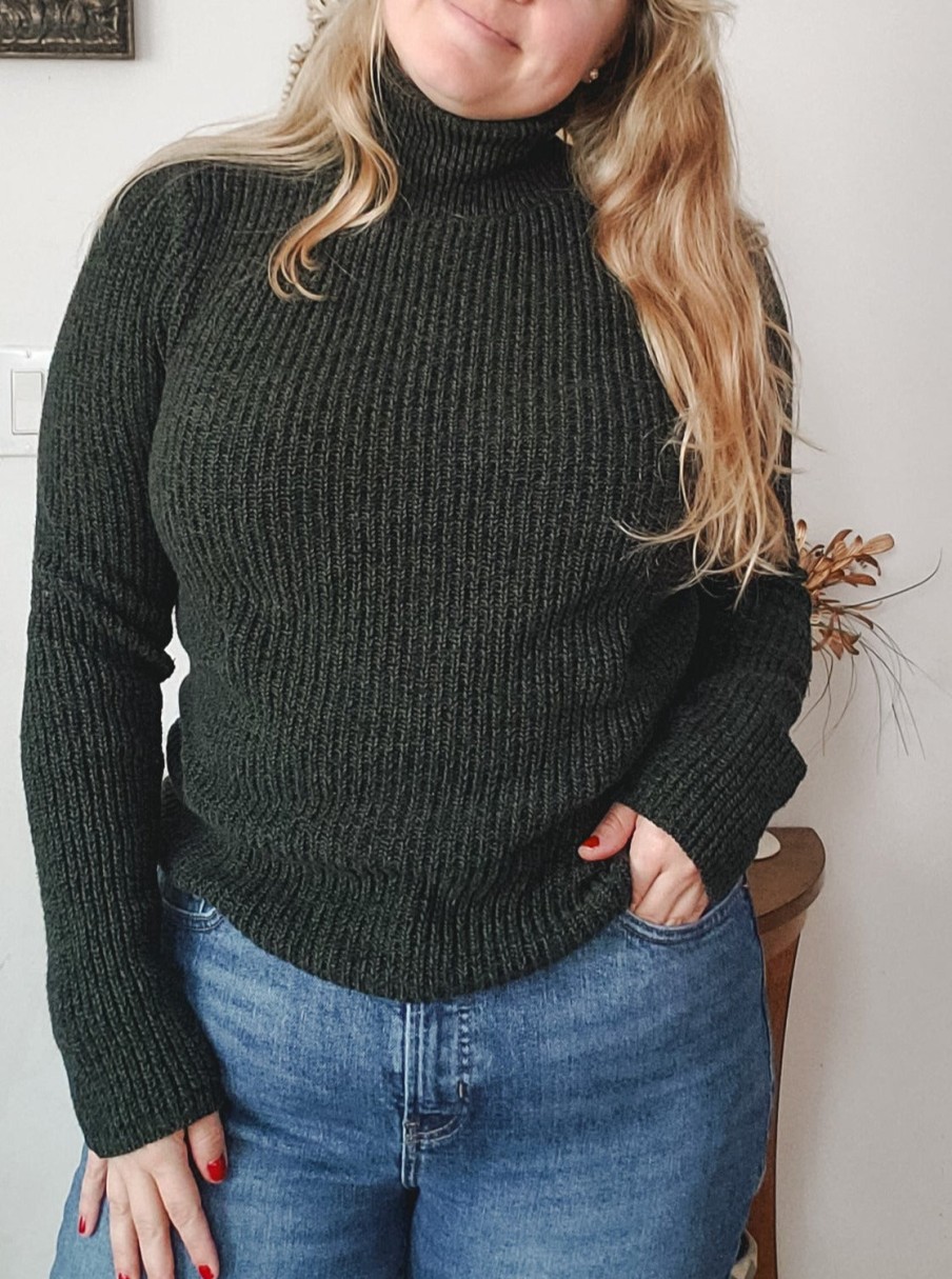 Curated Collections CHAPS | Chaps Green Turtleneck