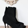 Curated Collections BLACK | Black Pull On Heeled Ankle Boots