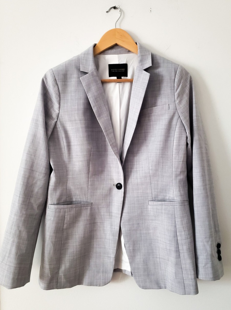 Curated Collections BANANA | Banana Republic Long And Lean Light Gray Blazer