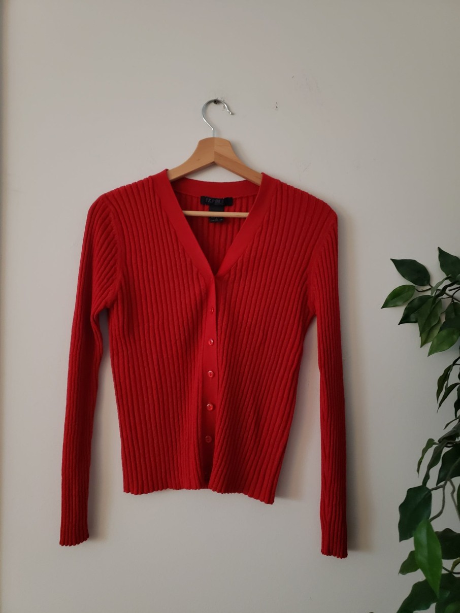 Curated Collections EXPRESS | Express Cherry Red Cardigan