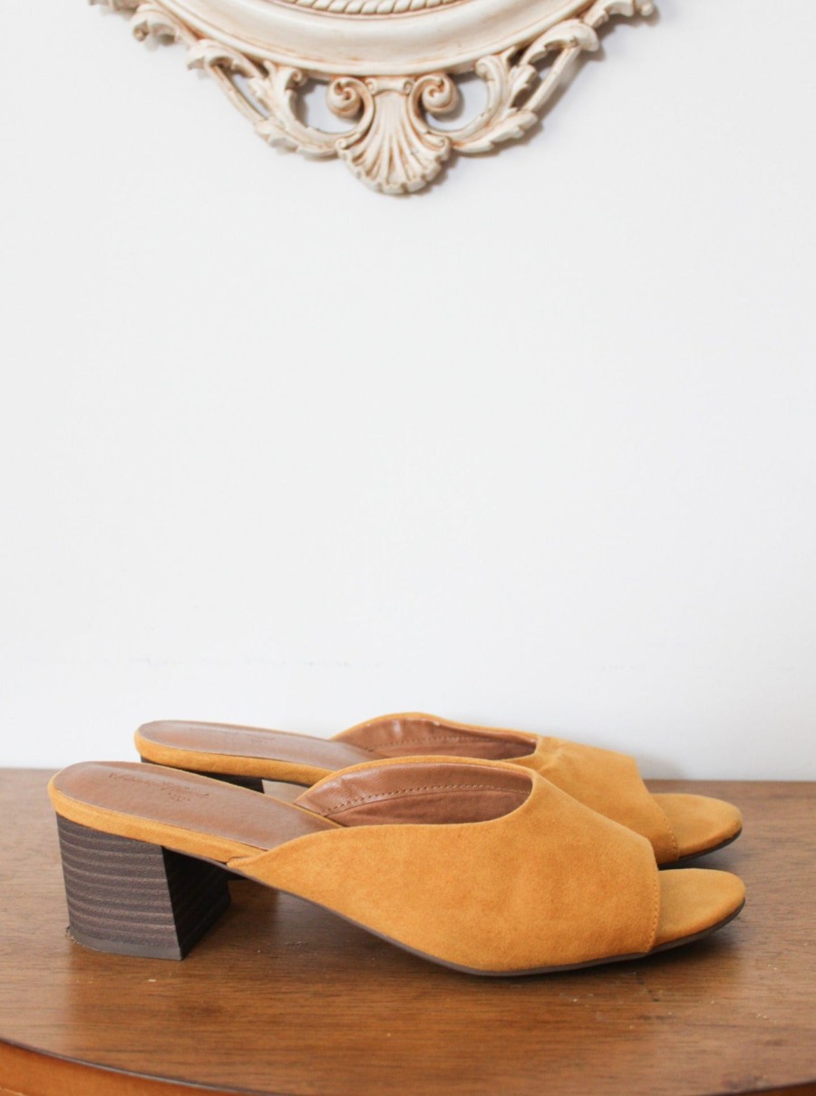 Curated Collections MUSTARD | Mustard Yellow Peep Toe Mule