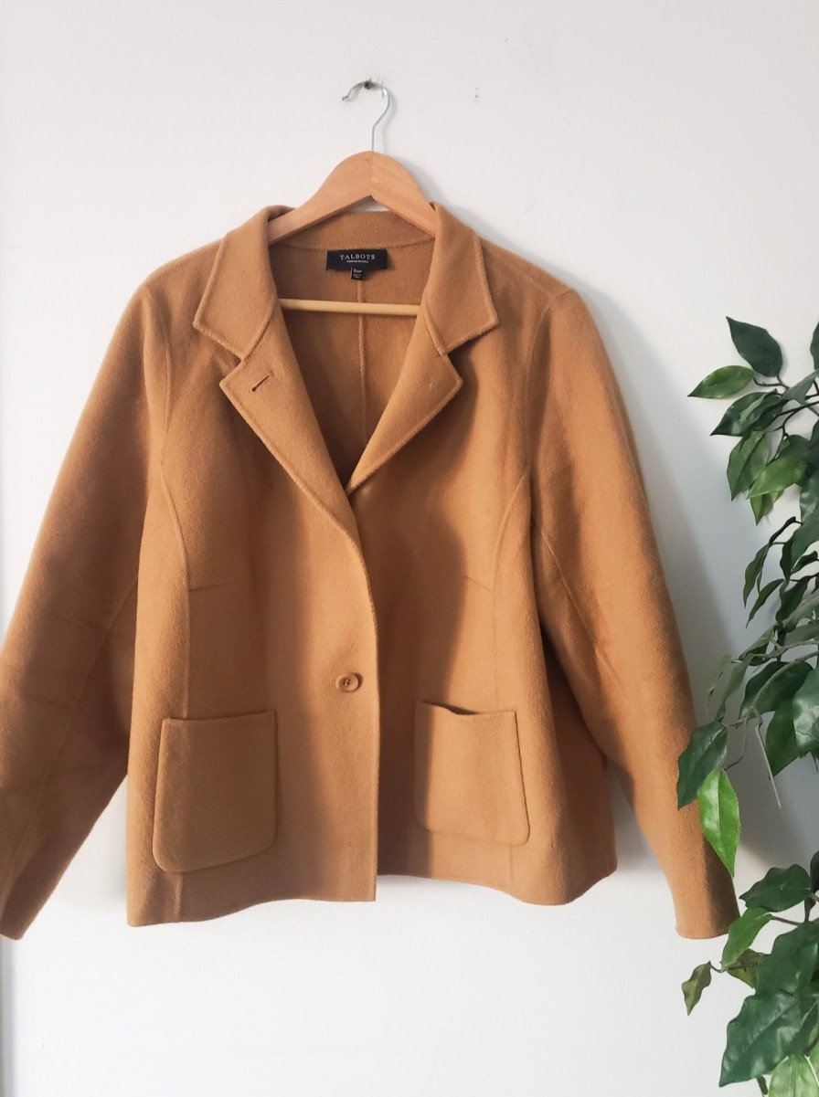 Curated Collections TALBOTS | Talbots Camel Wool Felt Coat