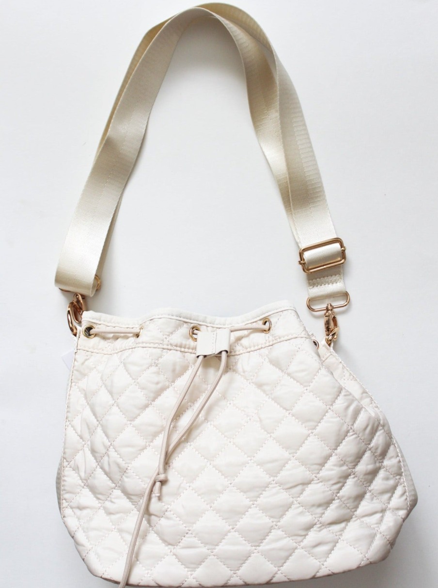 Accessories Quincy | Quincy Quilted Crossbody- Cream